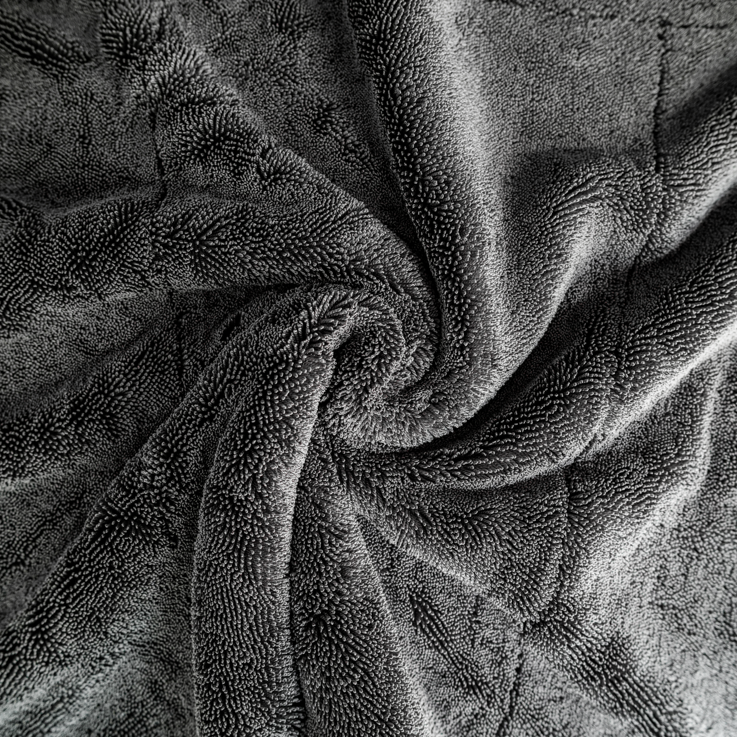 Close-up of microfiber towel in spiral