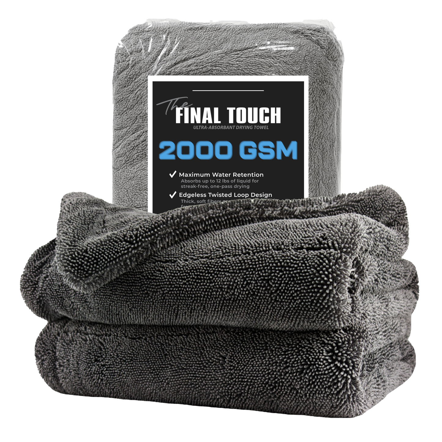 'The Final Touch' 2000 GSM Premium Twisted Loop Microfiber Drying Towel
